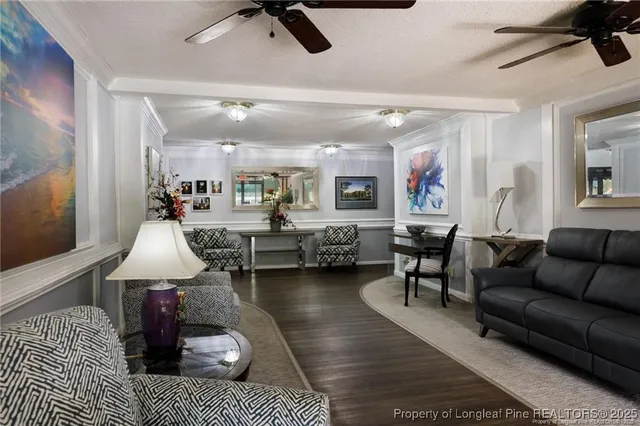 a living room with furniture