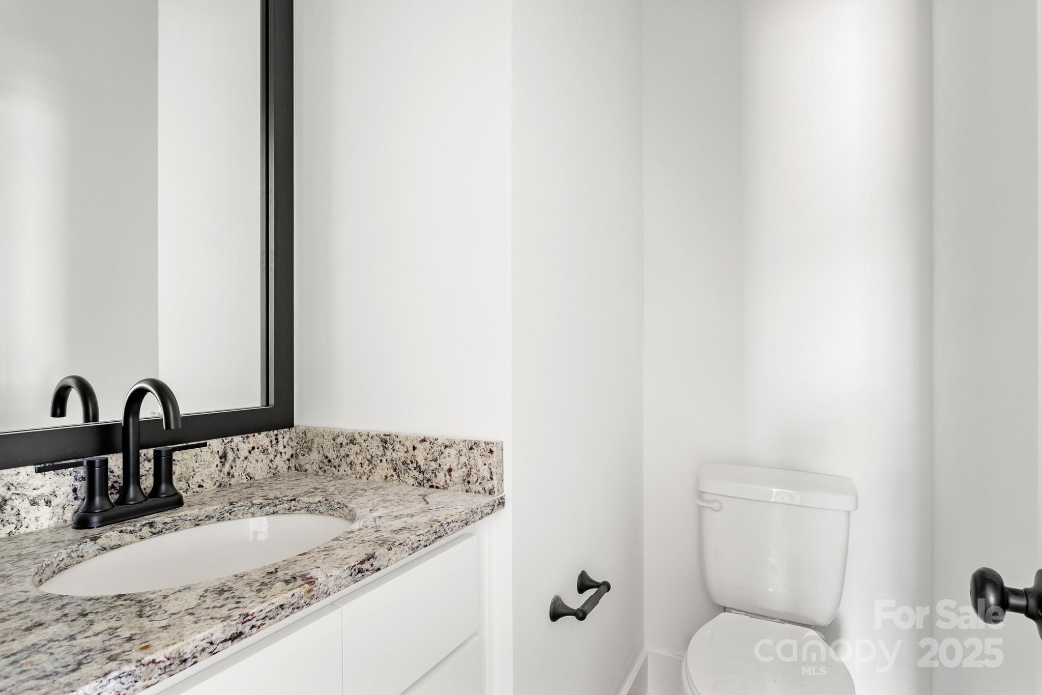 3309 Old Pageland Monroe Road Monroe, NC 28112 - Photo 13 of 37 a bathroom with a granite countertop sink and a toilet