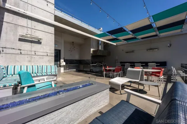 a outdoor space with patio furniture