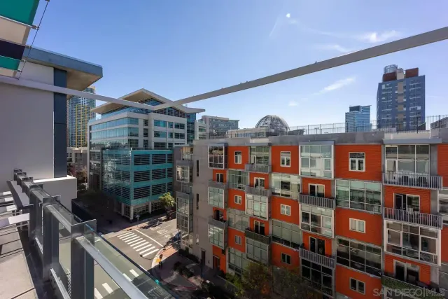 a front view of a building with glass windows