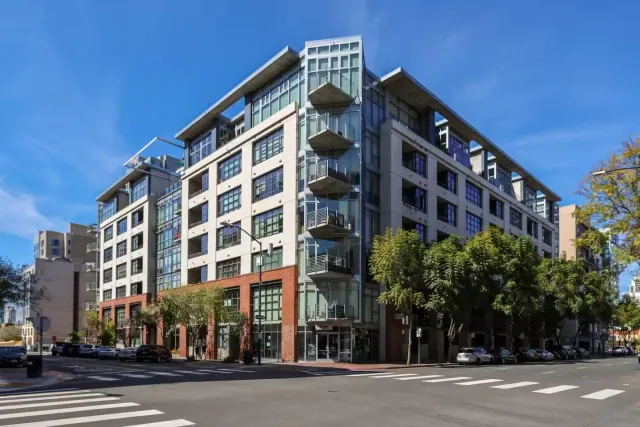 a front view of a building