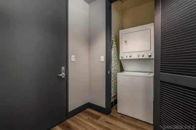 a room with a washer and dryer