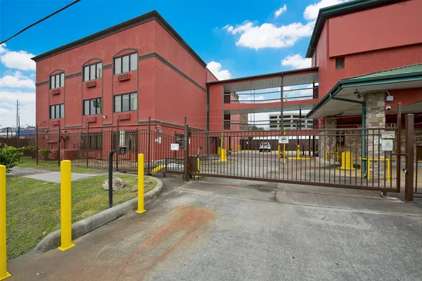 a view of a building with a outdoor space