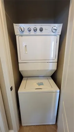 a close up view of washer and dryer with washer
