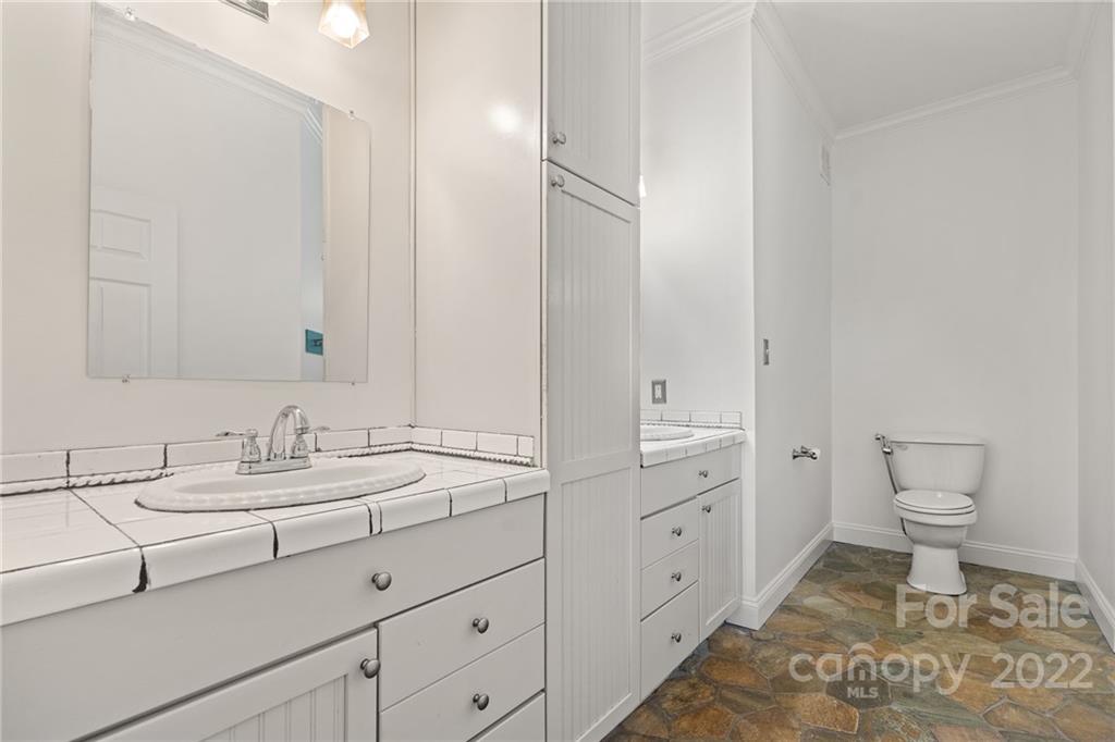 770 Grindstone Road Waynesville, NC 28785 - Photo 23 of 48 a spacious bathroom with a toilet sink and mirror