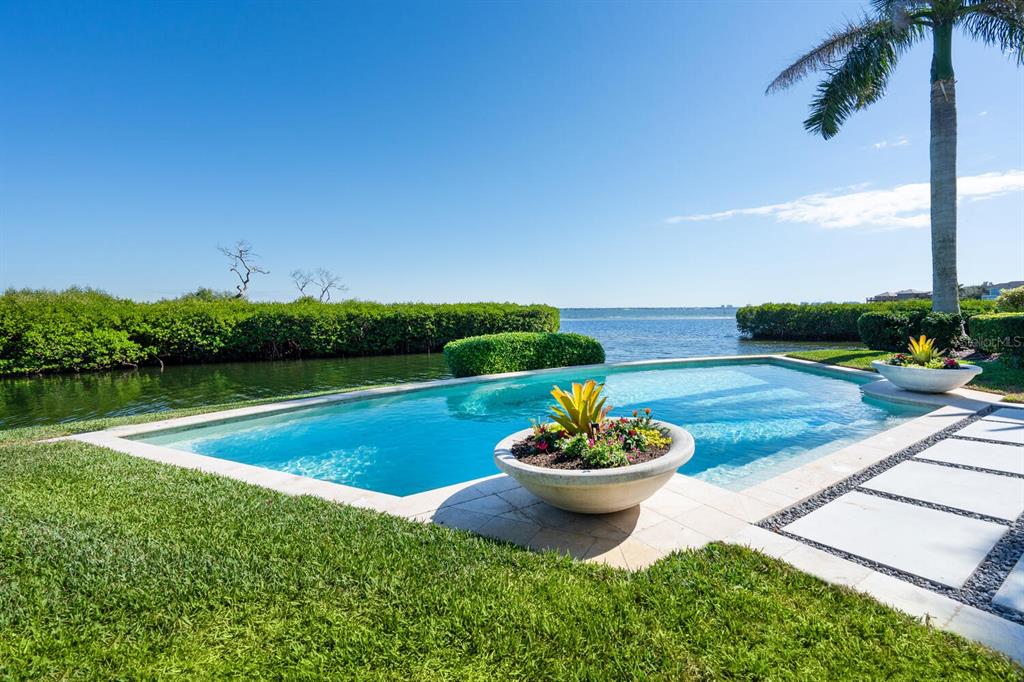 560 Harbor Point Road Longboat Key, FL 34228 - Photo 30 of 64 a view of a backyard with plants and lake view