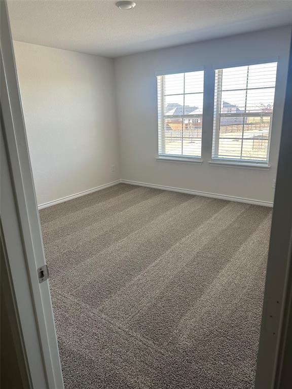 2408 Grapevine Way Celina, TX 75009 - Photo 12 of 20 Unfurnished room featuring dark colored carpet and a textured ceiling