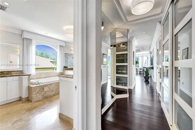 a view of a patio with swimming pool