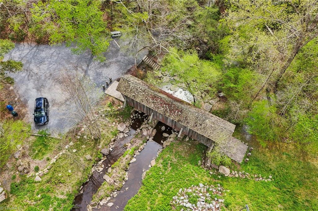 6875 Pisgah Covered Bridge Road Asheboro, NC 27205 - Photo 40 of 41 Aerial view of covered bridge