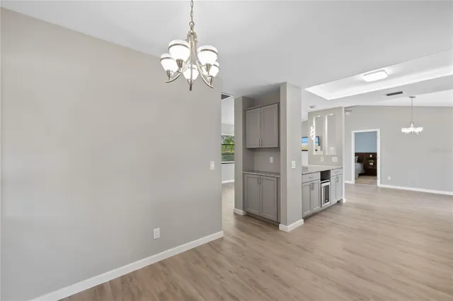 a view of livingroom with chandelier
