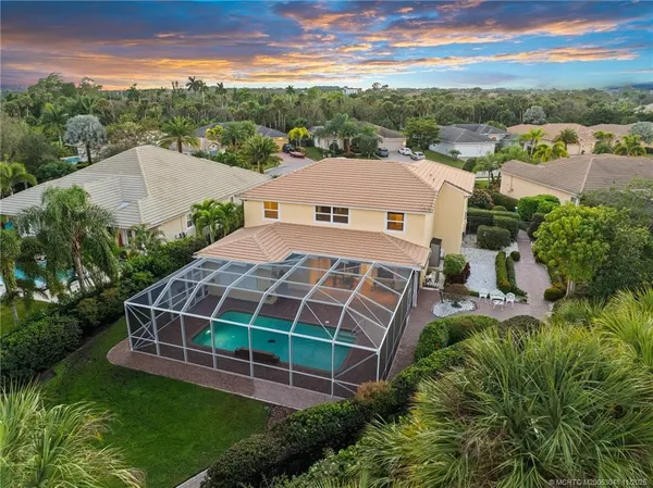 an aerial view of a house