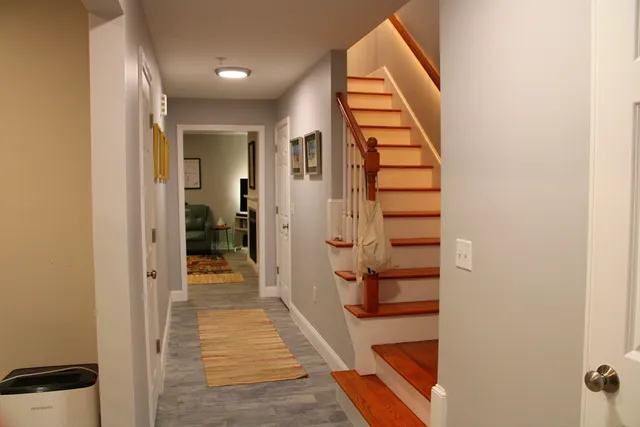 a view of a hallway with a elevator