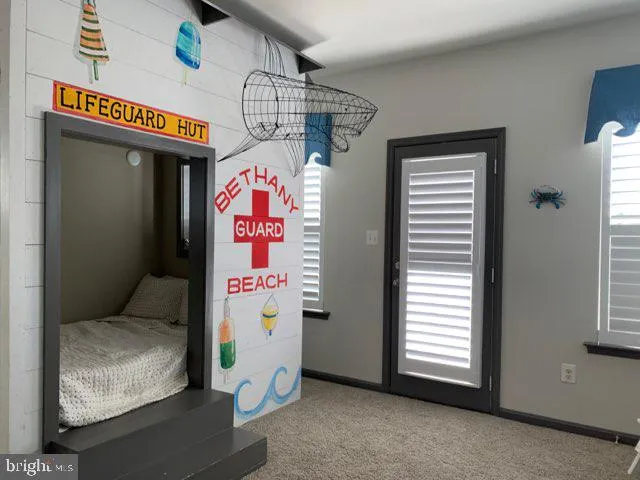 a garage with a window