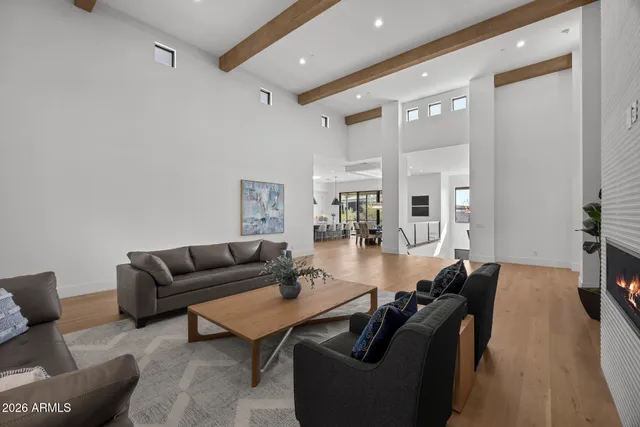 a bathroom with a double vanity sink and mirror