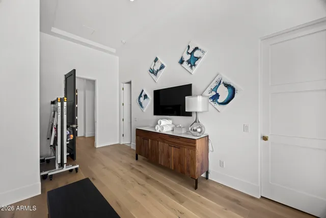 a living room with furniture