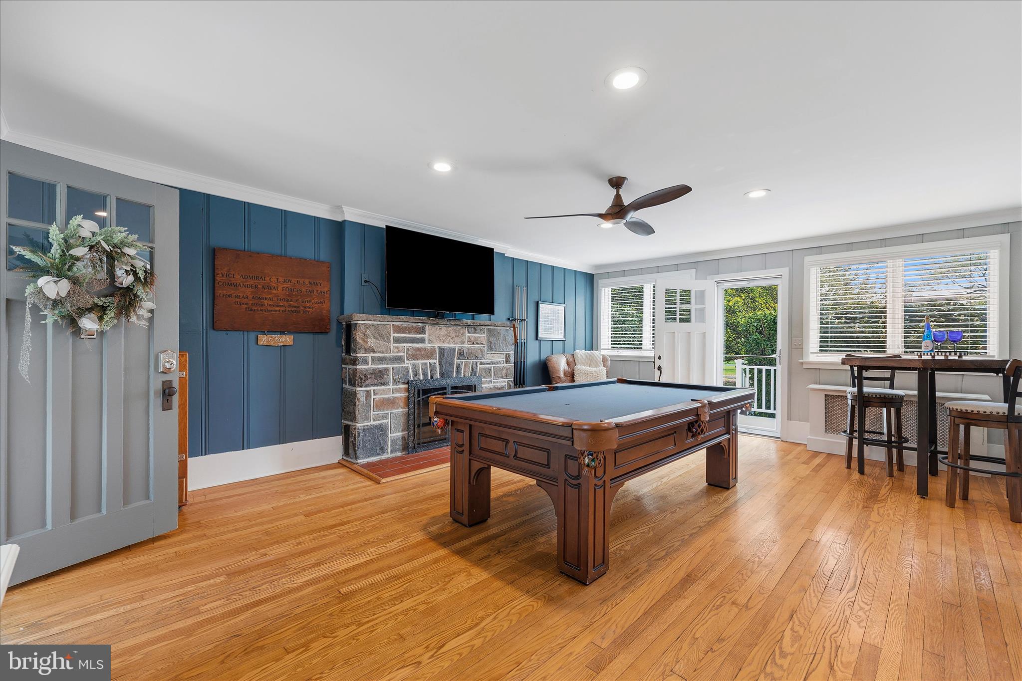 4 Chase Road Annapolis, MD 21409 - Photo 13 of 77 Family /Game Room with Stone Gas Fireplace