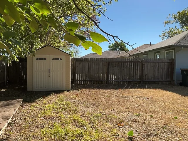a view of wooden fence