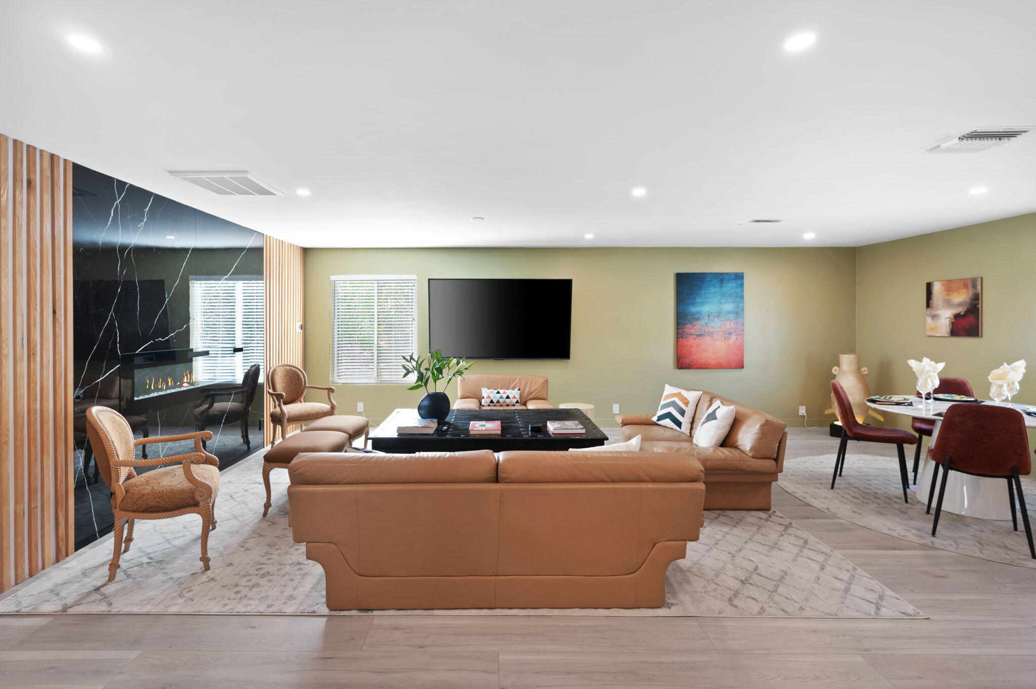 2380 North Leonard Road Palm Springs, CA 92262 - Photo 13 of 54 a living room with furniture and a flat screen tv