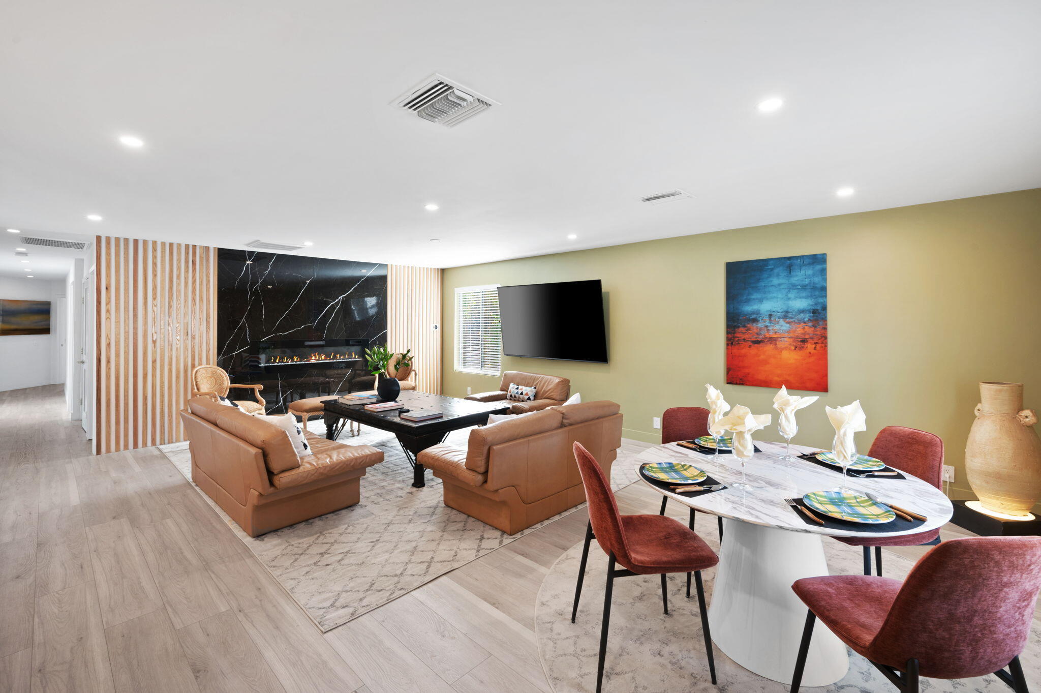 2380 North Leonard Road Palm Springs, CA 92262 - Photo 14 of 54 a living room with furniture and a flat screen tv