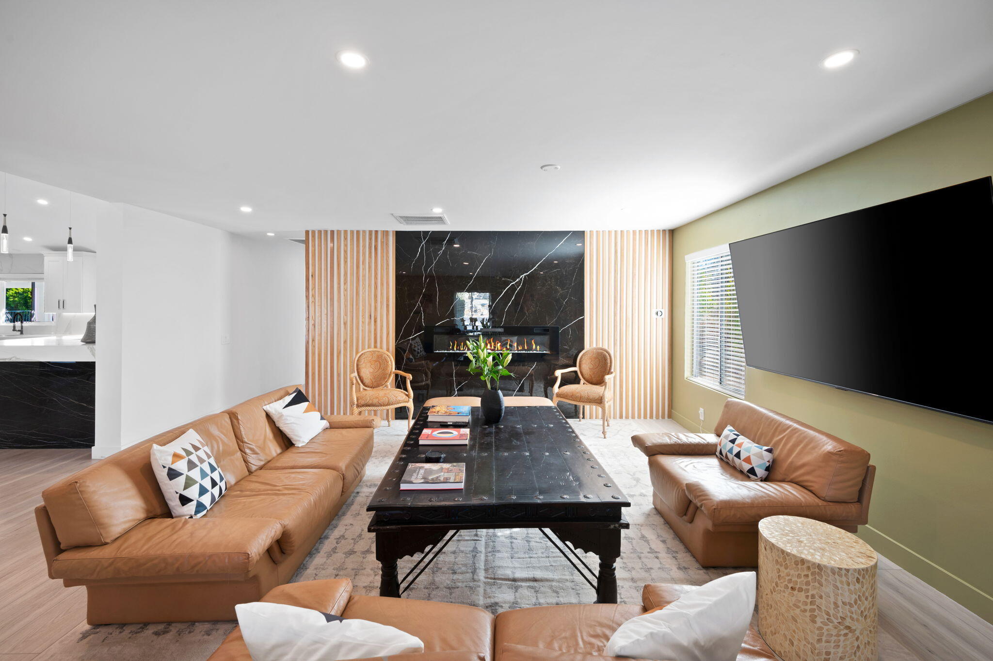2380 North Leonard Road Palm Springs, CA 92262 - Photo 15 of 54 a living room with furniture and a flat screen tv