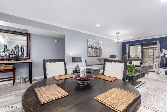 a living room with furniture