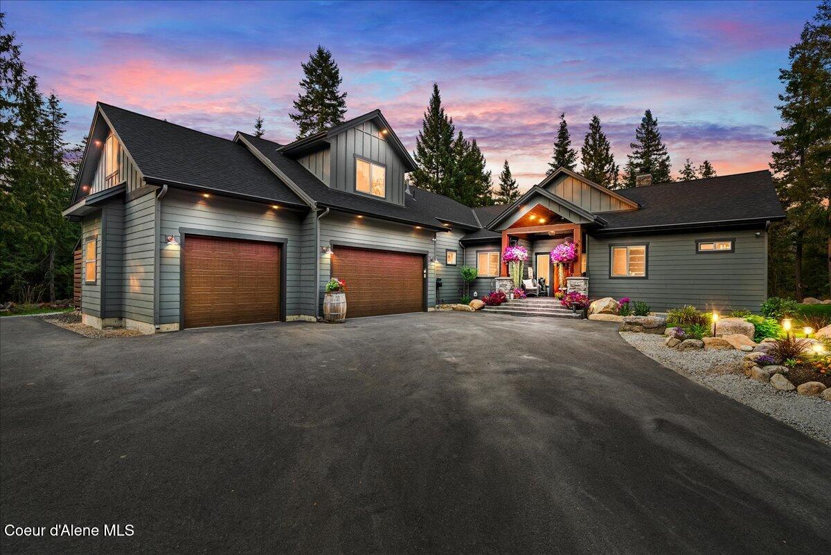 529 South Beaver Lake Road Athol, ID 83801 - Photo 1 of 85 Front of home twilight
