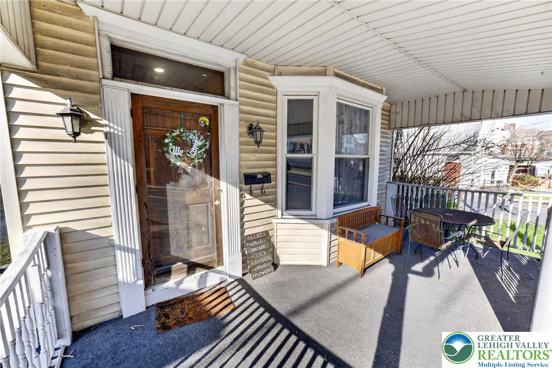 321 Market Street Bangor, PA 18013 - Photo 7 of 33 a view of a patio with wooden floor and iron stairs
