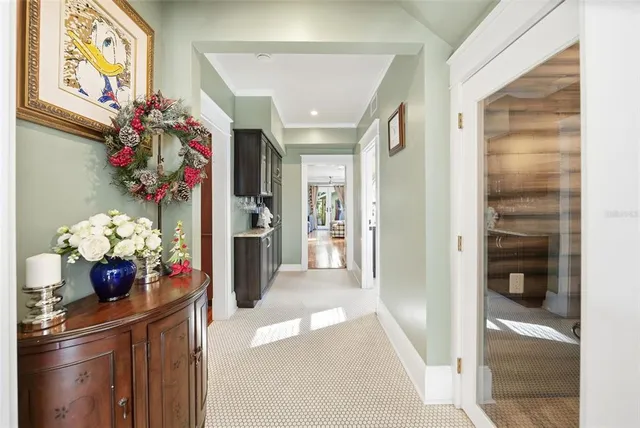 a living room with furniture wooden floor and a fireplace