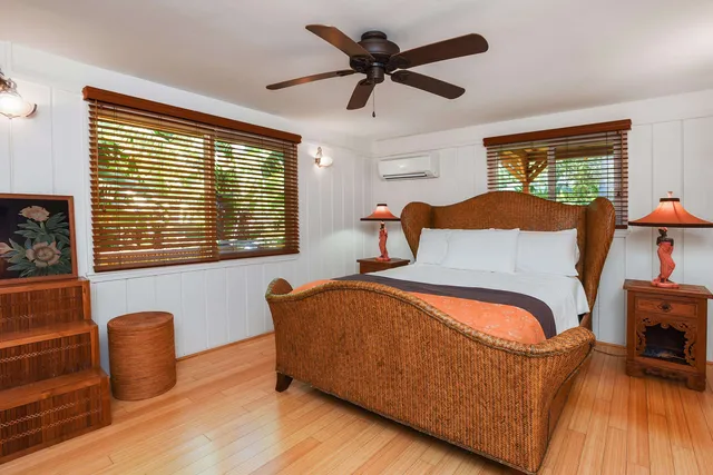 a view of a garden with a tree