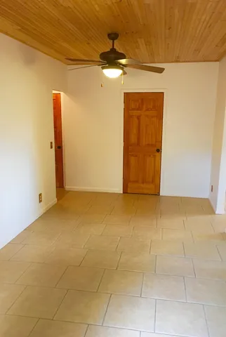 an empty room with closet