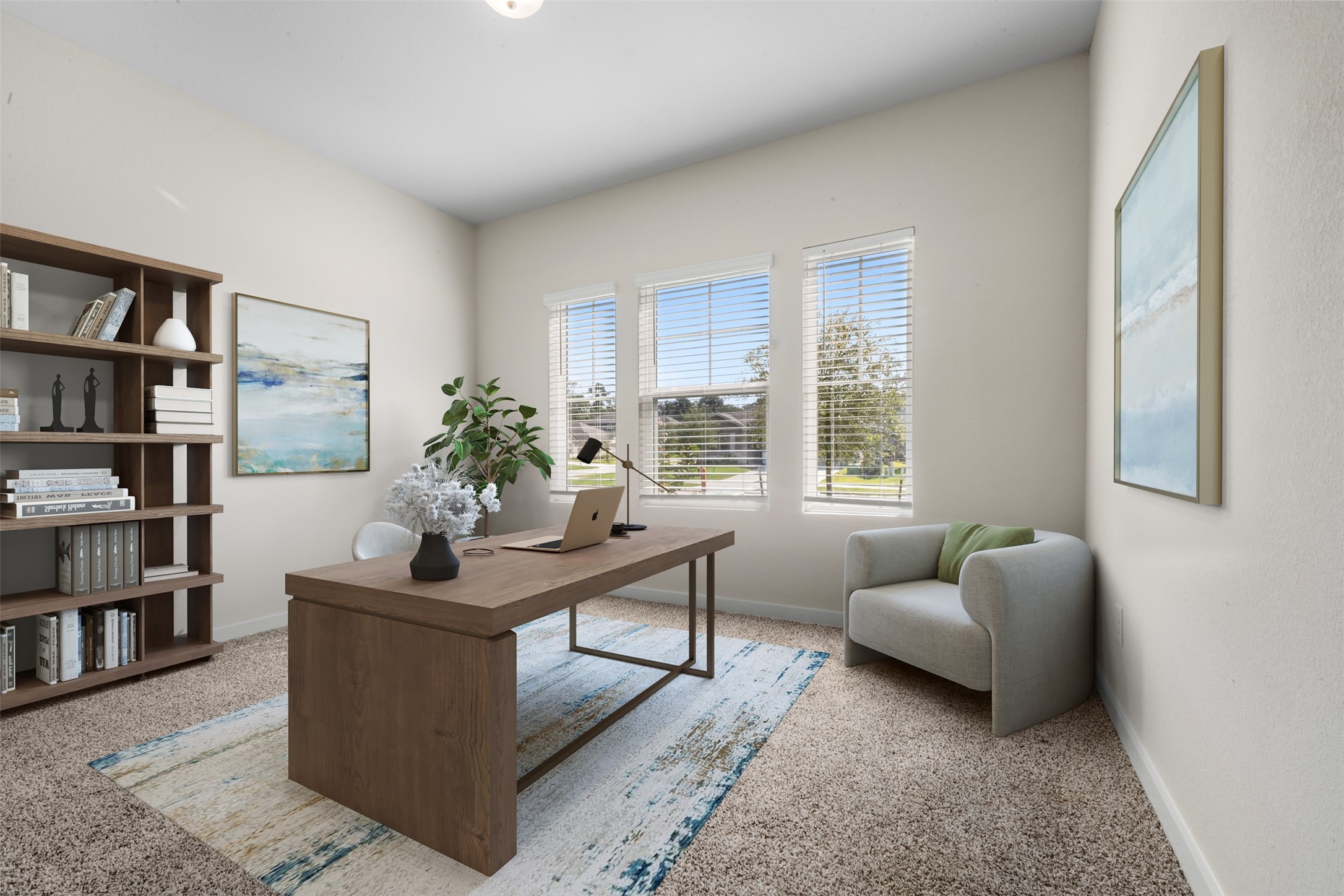 1506 King Rnch Road Conroe, TX 77301 - Photo 17 of 32 Secondary bedroom downstairs that can be used as an office or study-virtually staged