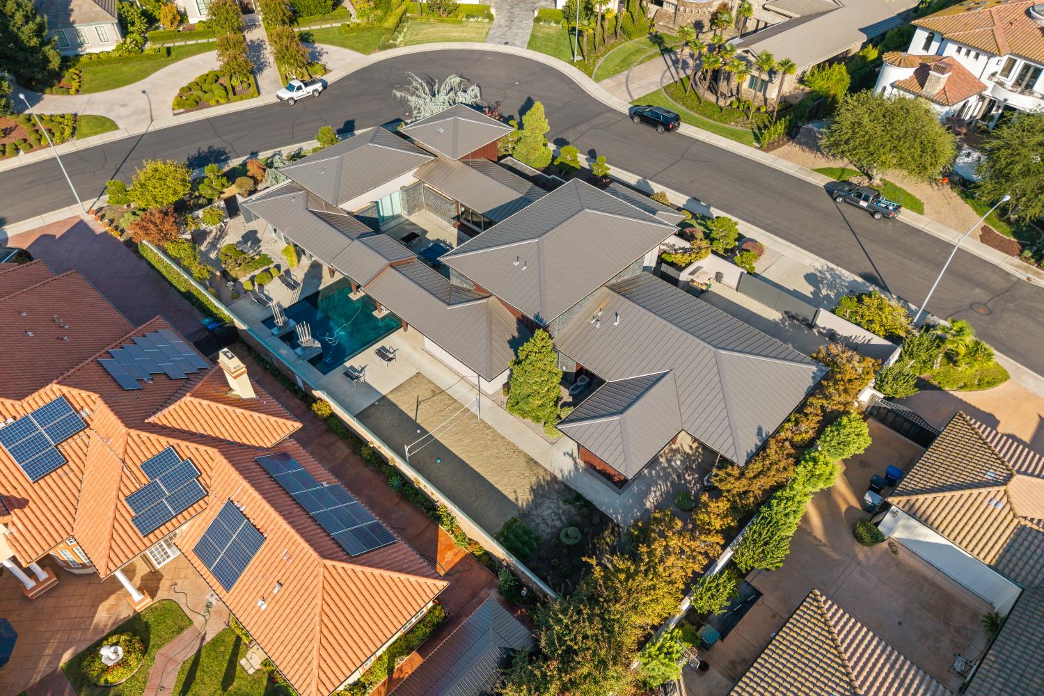 7434 River Nine Drive Modesto, CA 95356 - Photo 11 of 56 an aerial view of a house with a garden