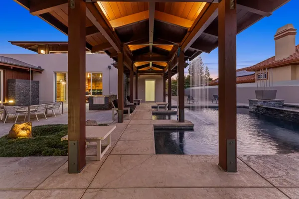 a view of a house with sitting area