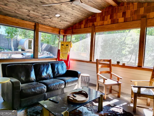 a backyard of a house with lots of green space