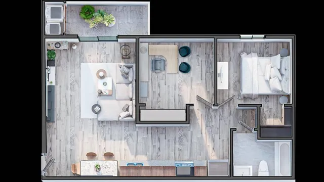 a bathroom with a bathtub and shower