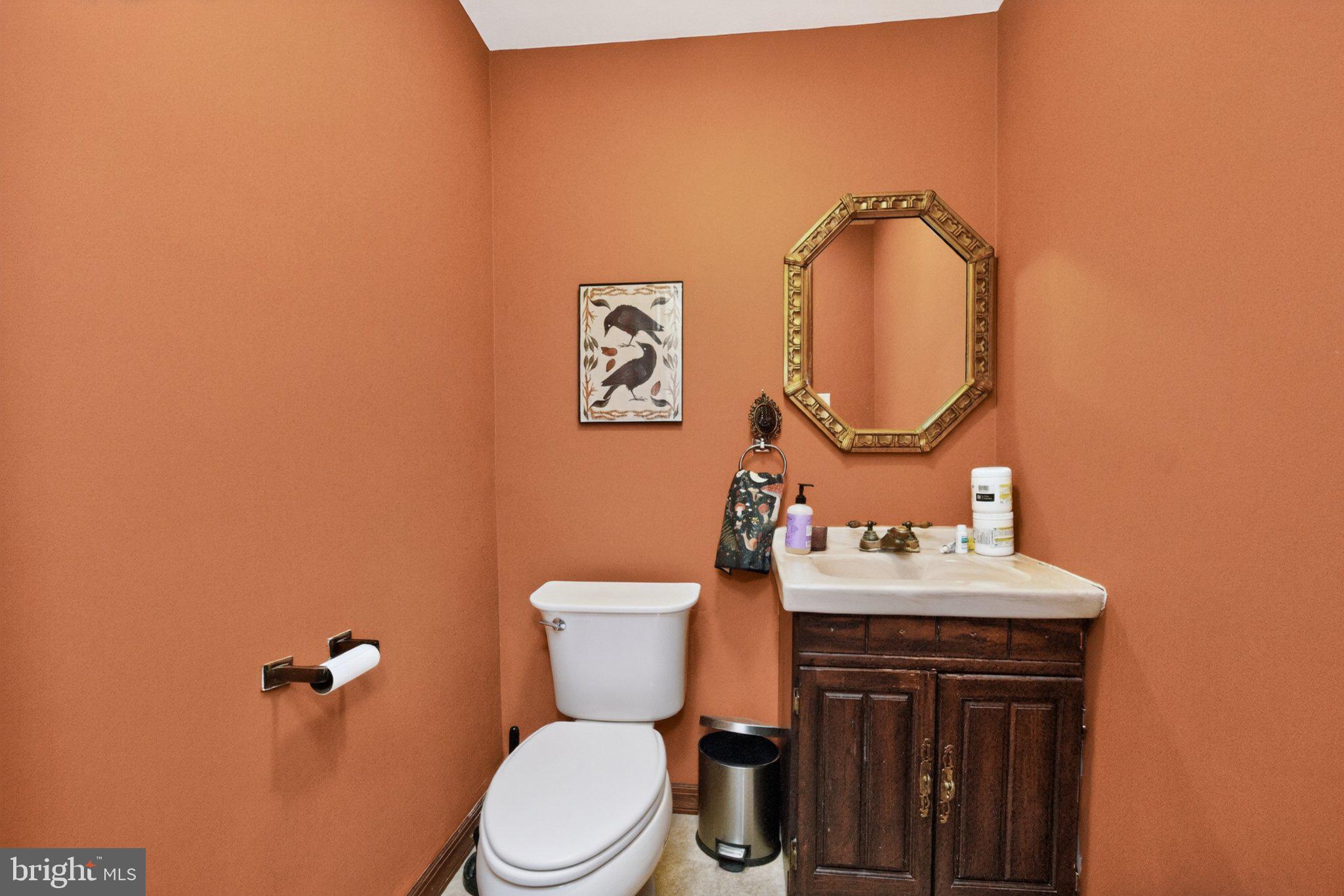 1214 Kimberton Road Chester Springs, PA 19425 - Photo 45 of 53 Charming powder room with warm hues.