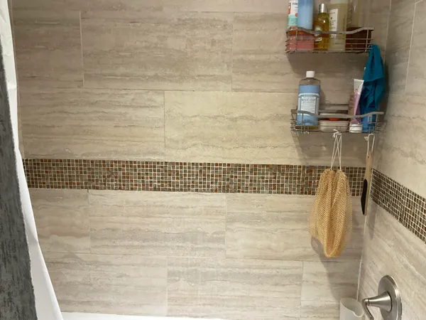a bathroom with a shower