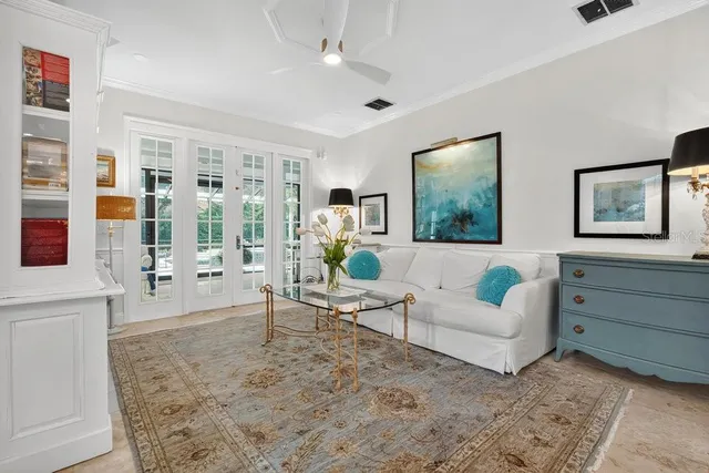 a bedroom with a bed and furniture