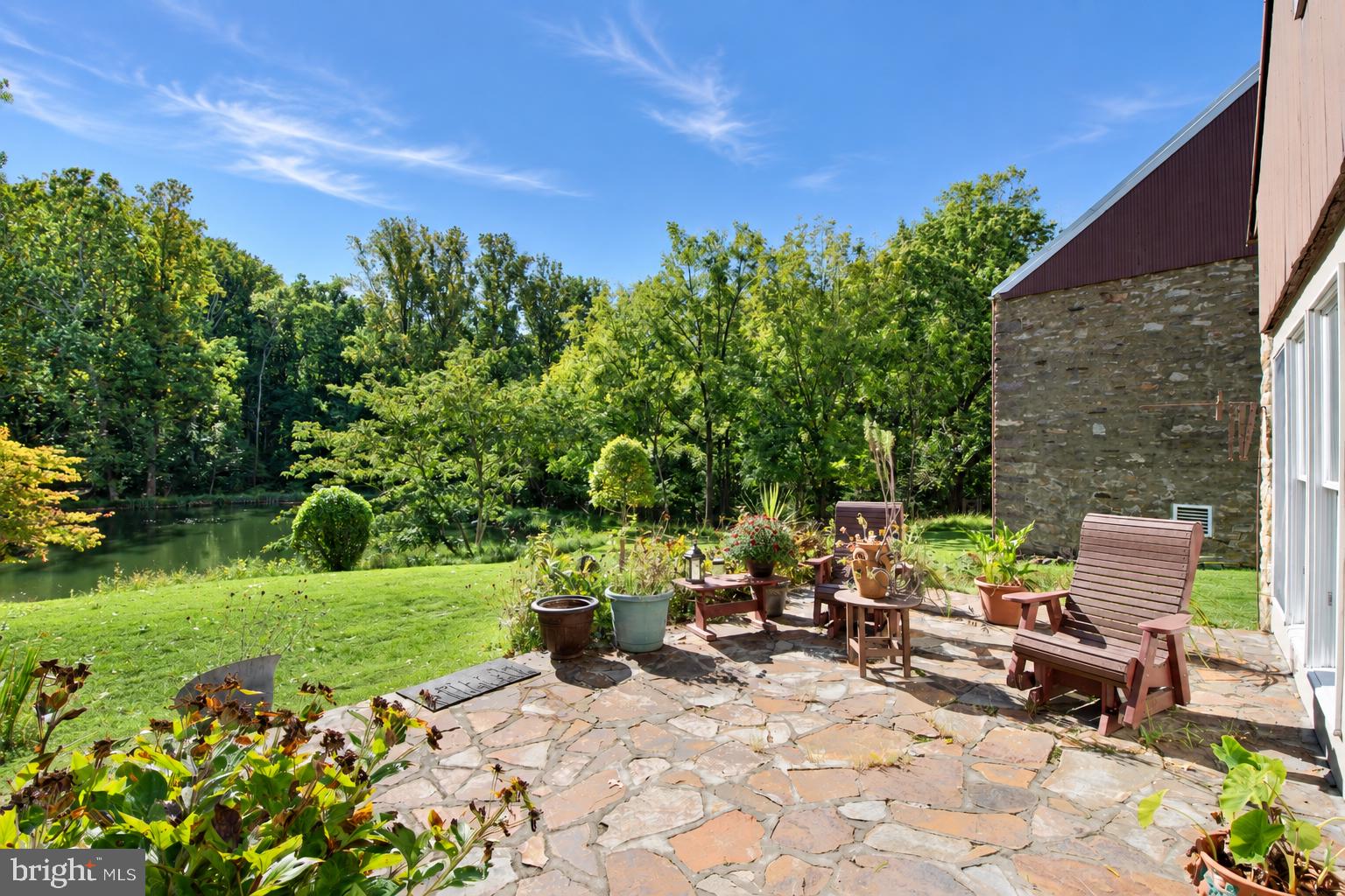43 Mine Road Boyertown, PA 19512 - Photo 80 of 131 Stone patio outside Corn-Crib Cottage