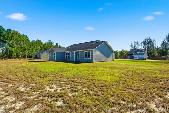 a house view with a lake view