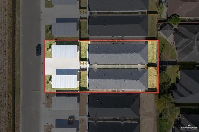 a aerial view of a house with balcony