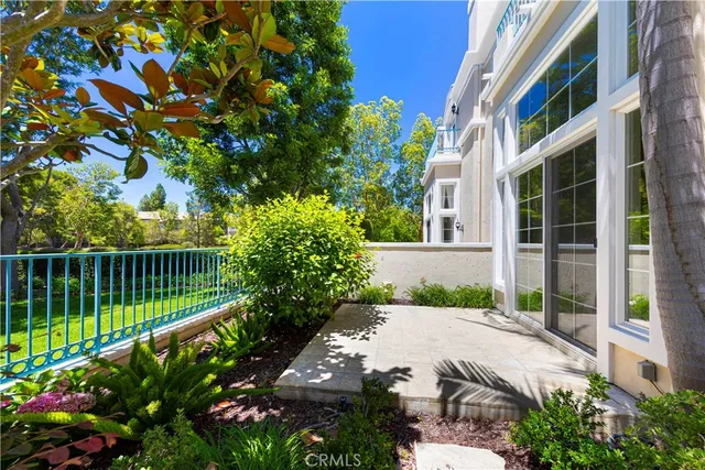 a view of a garden with plants