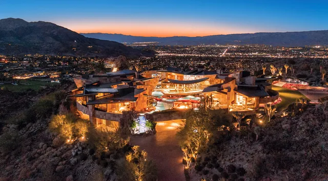 a view of city and mountain
