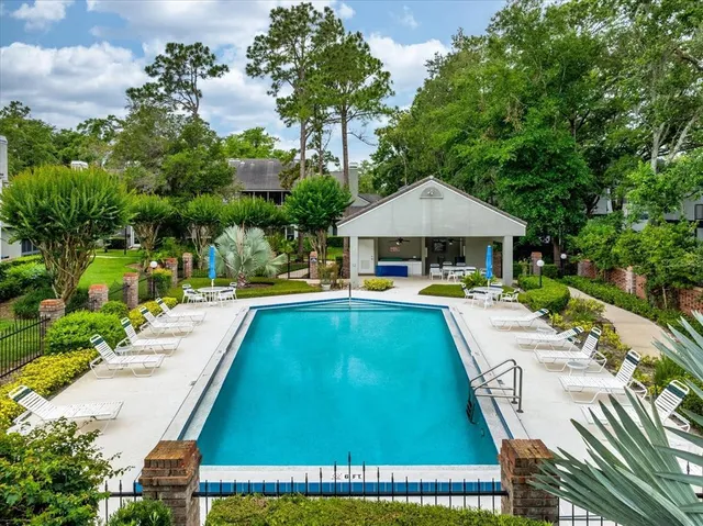 a view of a golf course with a lake
