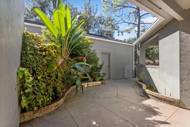 a view of a room that has a window in it