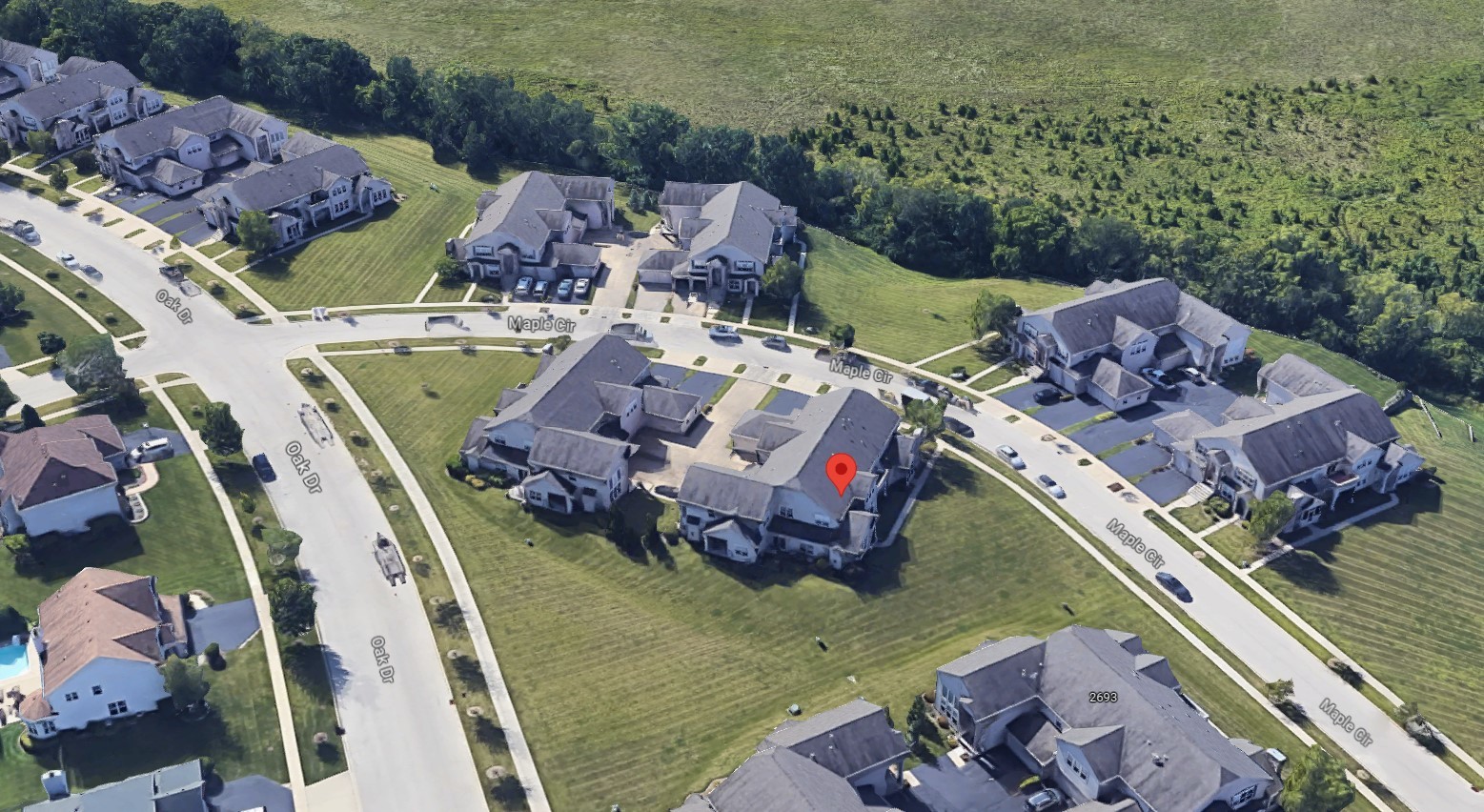 2624 Maple Circle West Dundee, IL 60118 - Photo 23 of 37 an aerial view of residential houses with outdoor space