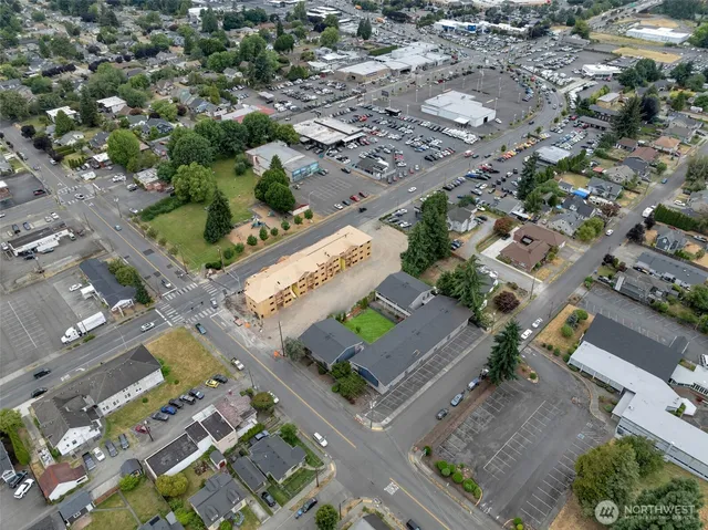 an aerial view of a city