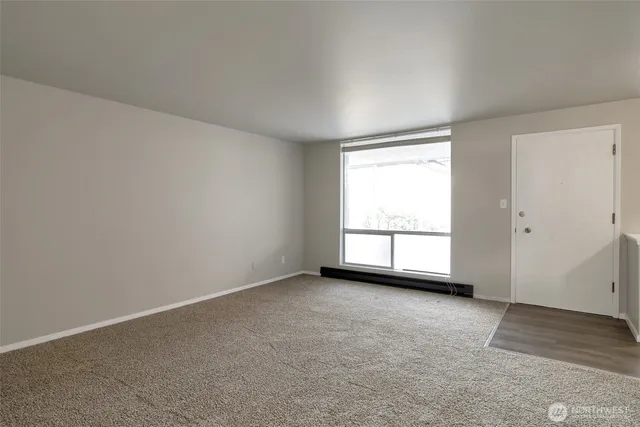 an empty room with a window