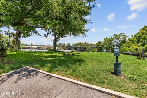 a view of a garden with lake view