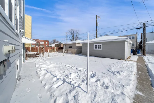 a view of a road with a snow on the road